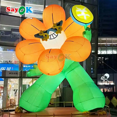 Kostenloses 3D-Design Gewerbliche Riese Aufblasbare Reiche Blumen Aufblasbare Blumen Topf Mit LED-Licht