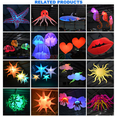 Kostenloses 3D-Design Gewerbliche Riese Aufblasbare Reiche Blumen Aufblasbare Blumen Topf Mit LED-Licht