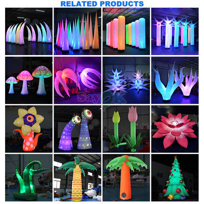 Kostenloses 3D-Design Gewerbliche Riese Aufblasbare Reiche Blumen Aufblasbare Blumen Topf Mit LED-Licht