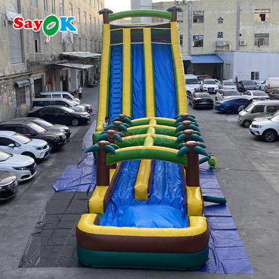 Commercial Grade aufblasbares Wasser Doppelslide Palmenbaum Wasserrutsche aufblasbar für Kinder und Erwachsene