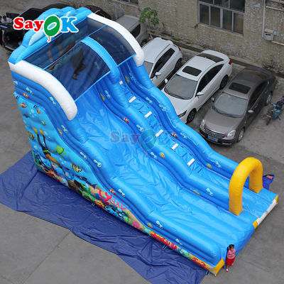 Gewerbliche aufblasbare Wasserrutsche Outdoor-Spiele Große aufblasbare Rutsche mit abnehmbaren Wasserrutsche für Kinder