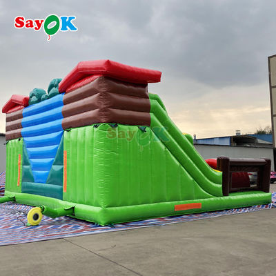 Farbenfroher aufblasbarer Hindernisplatz für Indoor und Outdoor aufblasbares Sportspiel aufblasbares Schloss mit Rutsche