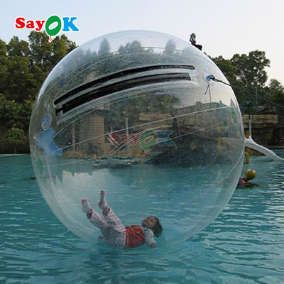 Sayok Aufblasbare schwimmende Walze Aqua Zorbing Ball Transparent PVC Zylinder Menschliche Wasserblasenkugel für das Wasserspiel