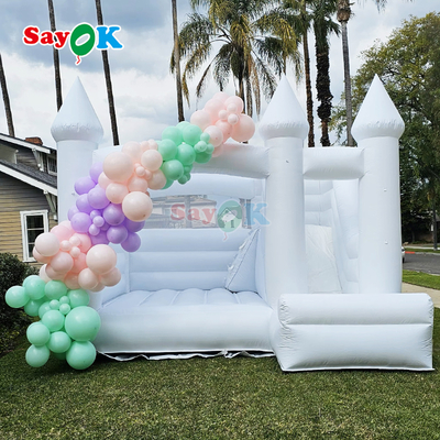 Commerzielle PVC aufblasbare Schieberegler Combo Weiß aufblasbare Hochzeit Schiebereglerhaus