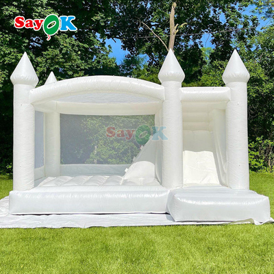 Commerzielle PVC aufblasbare Schieberegler Combo Weiß aufblasbare Hochzeit Schiebereglerhaus