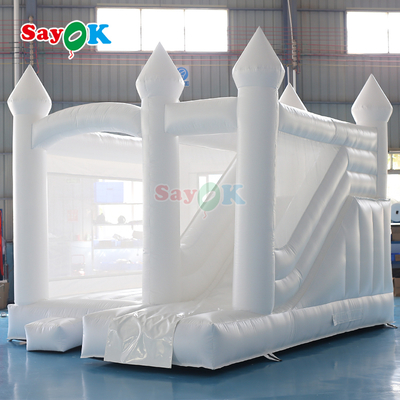Commerzielle PVC aufblasbare Schieberegler Combo Weiß aufblasbare Hochzeit Schiebereglerhaus