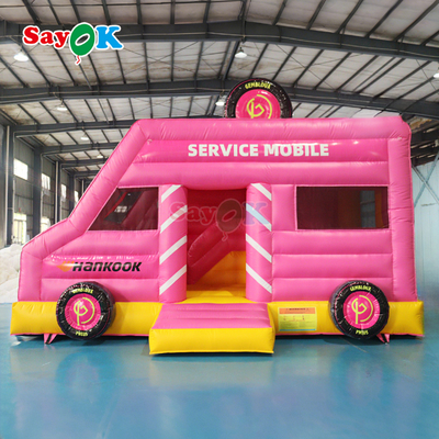 Sayok Pink Car Bounce House Aufblasbare Aussteiger Werbung für Kinder