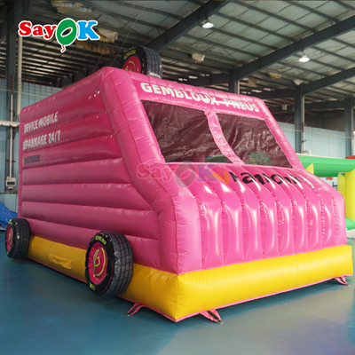 Sayok Pink Car Bounce House Aufblasbare Aussteiger Werbung für Kinder