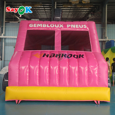 Sayok Pink Car Bounce House Aufblasbare Aussteiger Werbung für Kinder