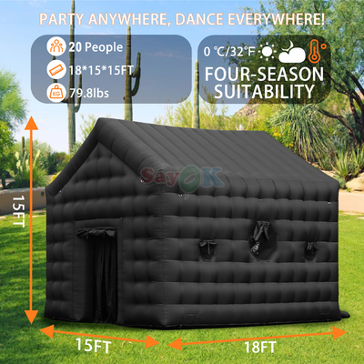 18ft Aufblasbarer Nachtclub Aufblasbares Disco Zelt Tragbarer Nachtclub für Outdoor-Party