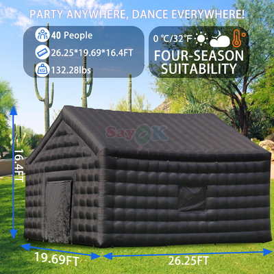 Sayok 26ft Portable Aufblasbare Nachtclub Outdoor Party Aufblasbare Disco Zelt Schwarzer Nachtclub mit Licht
