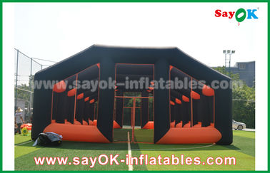 Aufblasbare Orangen-und schwarzer Oxford-Stoff-aufblasbares Luft-Zelt-Haus des Haus-Zelt-20m für Ereignis im Freien