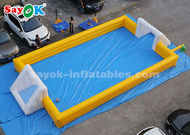 Riesige aufblasbare Fußball 12*6m gelbe aufblasbare Sportspiel-aufblasbarer Fußballplatz PVCs
