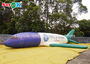 Kundenspezifische aufblasbare Produkte ROHS, aufblasbares Flugzeug-Modell 10 Meter PVCs für Ausstellungs-Anzeige