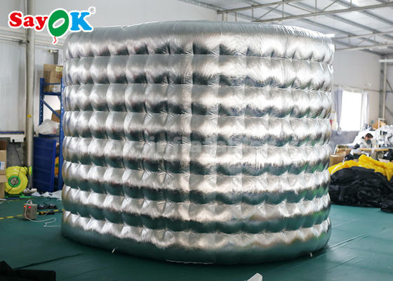 Ereignis-Stand zeigt externes versilbern/schwarze ovale aufblasbare Bild-Stand mit Gebläse 3.3*2.5*2.4m an