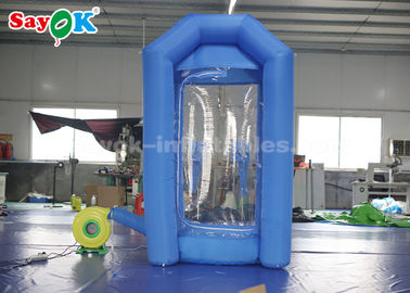 Würfel-blauer aufblasbarer Geld-Maschinen-Stand mit Luft-Gebläse für die Werbung