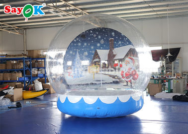 Dauerhafte aufblasbare Feiertags-Dekorationen, 3m aufblasbare Schnee-Kugel-transparentes Blasen-Zelt mit Druckhintergrund