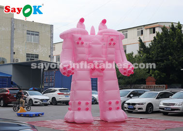 Riesiger aufblasbarer Roboter Pink 5m aufblasbarer Roboter Zeichentrickfiguren für das Mietgeschäft