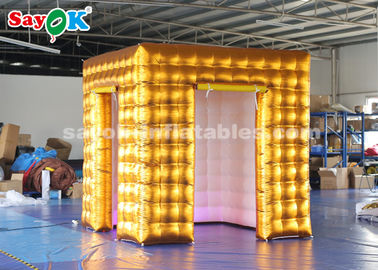 Ereignis-Stand zeigt 2.5M Golden Inflatable LED Luftbild-Stand mit farbigem Lichter SGS ROHS an