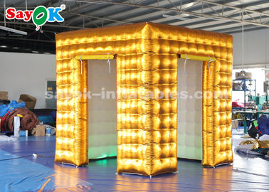 Ereignis-Stand zeigt 2.5M Golden Inflatable LED Luftbild-Stand mit farbigem Lichter SGS ROHS an