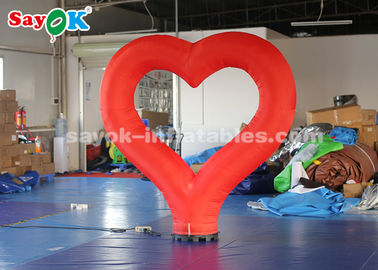 Nylonrotes Herz-aufblasbare Beleuchtungs-Dekoration des stoff-190T für Valentinstag