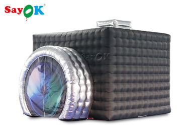 Schwarz-+ Silber-Farbaufblasbares Passfotoautomat-Zelt mit LED für Partei