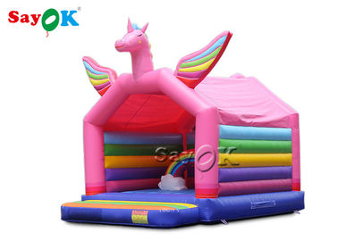 5x4mH Schlag-Schloss Prinzessin-Pink Rainbow Unicorn Inflatable für Kind