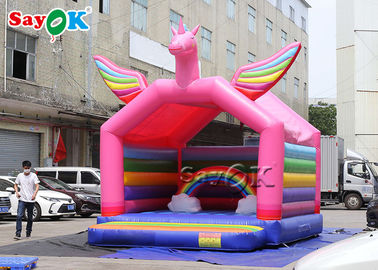5x4mH Schlag-Schloss Prinzessin-Pink Rainbow Unicorn Inflatable für Kind