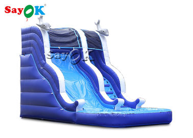 Aufblasbare Schwimmbad-Rutsche Freifahrt 7x4x5mH Outdoor Kind aufblasbare Kletterwasserrutsche für Unterhaltung