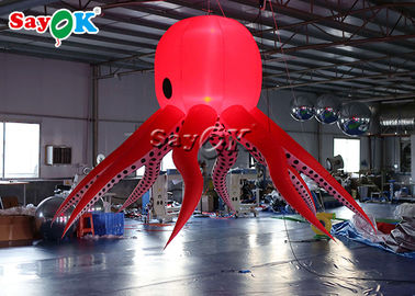 Rote Nylonaufblasbare beleuchtende Dekoration der kraken-190T der Tentakel-3m