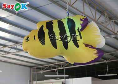 Vergnügungsparks färben tropische aufblasbare beleuchtende Dekoration der Fisch-2m gelb
