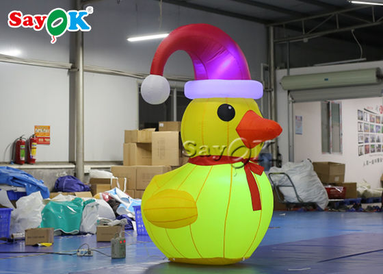 Aufblasbares Weihnachten im Freien Duck With Hat der Oxford-Stoff-Dekorations-2m