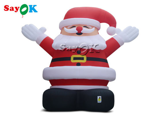 8m Weihnachten im Freien aufblasbare Santa Claus Wearing Red Hat