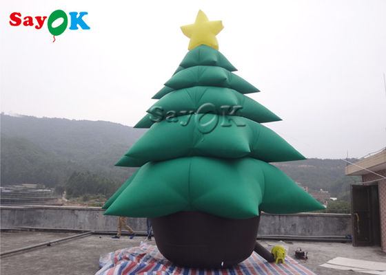 5m aufblasbare Feiertags-Dekorations-grüner Weihnachtsbaum mit Verzierungen