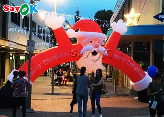 Weihnachtsaufblasbarer Torbogen, der Weihnachten aufblasbare Santa Arch For Shop Decoration annonciert