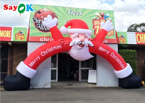 Weihnachtsaufblasbarer Torbogen, der Weihnachten aufblasbare Santa Arch For Shop Decoration annonciert