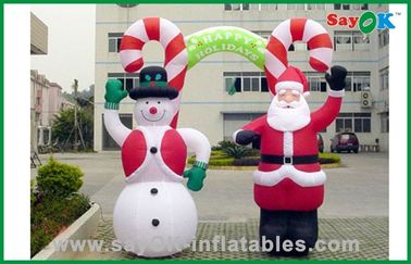 Riesiges Weihnachtsaufblasbarer Schneemann und Weihnachtsmann, aufblasbare Werbungs-Produkte