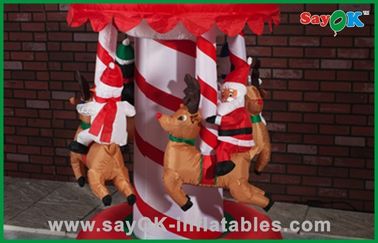 Lustiges Weihnachtskarussell-aufblasbare Feiertags-Dekorationen Luft durchgebranntes Inflatables
