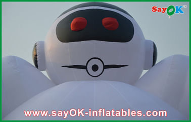 Große aufblasbare Figuren Outdoor Weiß 10 Meter aufblasbarer Roboter Aufblasbare Cartoonfiguren für Werbung