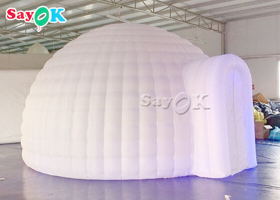 Weißes LED aufblasbares Hauben-Zelt aufblasbaren Iglu-Zelt-Oxford-Stoff-für Partei-Ereignis