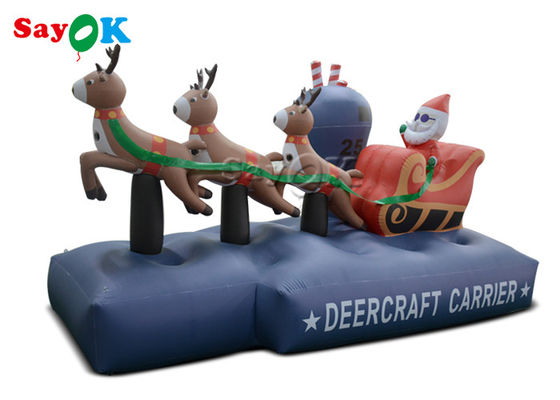 2.5m 7.5ft aufblasbares Feiertags-Dekorations-Weihnachten Santa Claus Three Reindeer Pull Carts