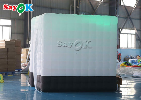 Aufblasbares Festzelt 2.5m/8ft weißes quadratisches Explosions-Passfotoautomat-Zelt mit geführtem Licht