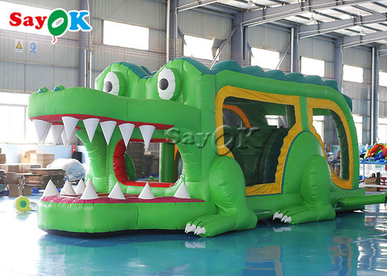 Aufblasbare Trockenrutsche Sprungrutsche Outdoor Indoor Grüne Alligator Aufblasbare Rutsche 8x2.8x3mH