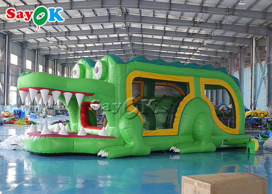 Aufblasbare Trockenrutsche Sprungrutsche Outdoor Indoor Grüne Alligator Aufblasbare Rutsche 8x2.8x3mH