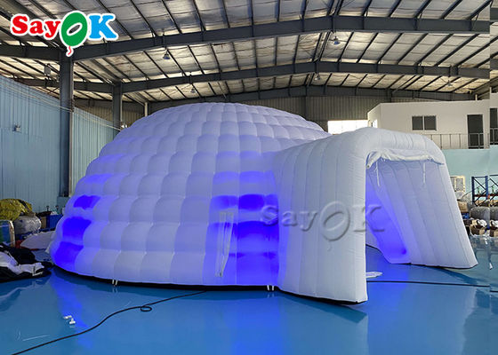 Outdoor Camping 8m Großes Led-Licht Aufblasbare Kuppel Veranstaltungszelt Aufblasbare Igloo-Zelt