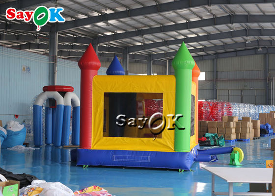 6*4m PVC-Luft, die Schlösser mit Dia-kommerziellem aufblasbarem Prahler für Kind aufprallend springt