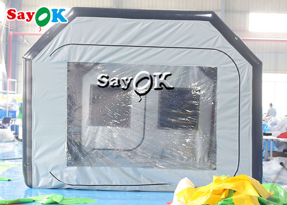 Klares aufblasbares Zelt 8x4x3mH schwarz tragbares aufblasbares Luftzelt luftdichtes Autosprühfach
