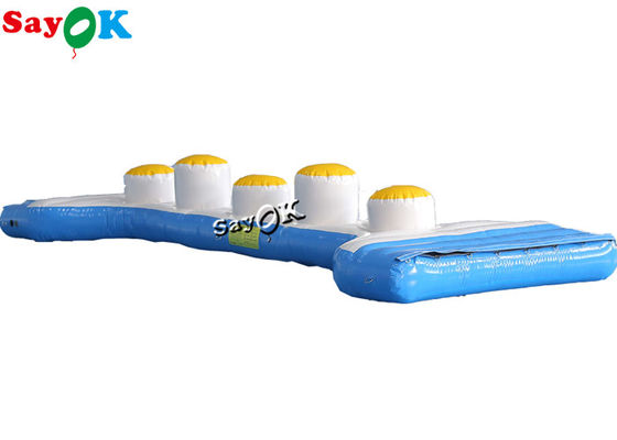 Individuelle große aufblasbare Wasserparkgeräte zylindrische Blockbrücke aufblasbare Wasserspielzeuge für den See