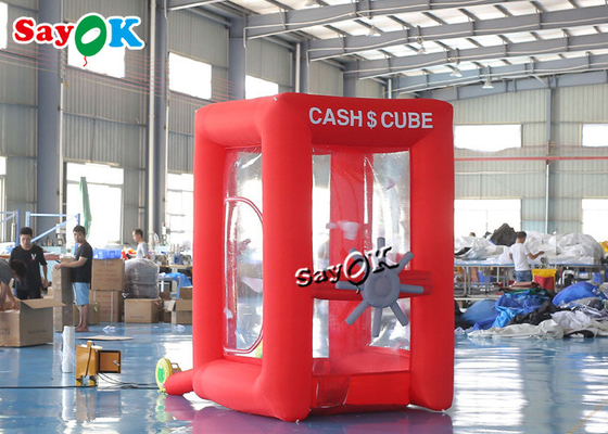 Kundenspezifische rote tragbare aufblasbare Geld-Maschine 1.8x1.8x2.7mH für Anzeigen-Ereignis