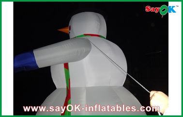 5m Riese im Freien, der aufblasbare Weihnachtsschneemann-Dekoration beleuchtet